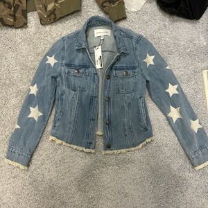 cupcakes & cashmere Blue Denim Jacket with White Stars